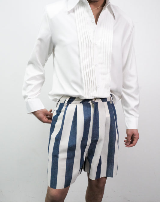 Shorts Denim Blue/White Striped
