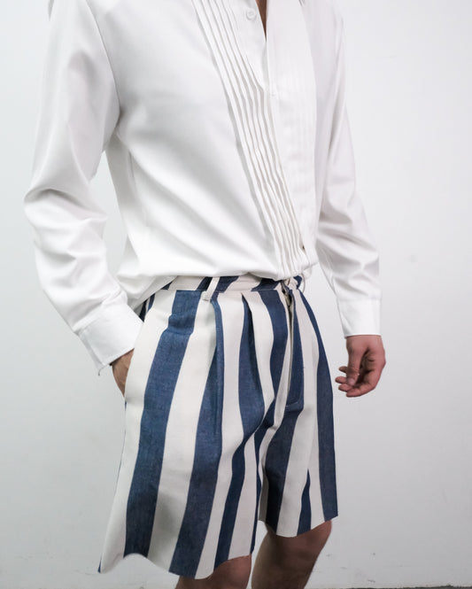 Shorts Denim Blue/White Striped