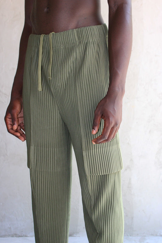 Pant Sage Pleated Cargo
